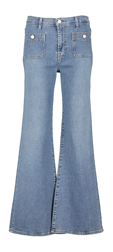 Blauwe flared jeans met opgestikte zakken For all Mankind