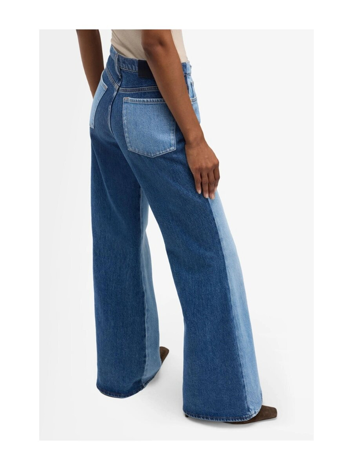 Blauwe flared fit jeans met contrastkleuren For All Mankind 