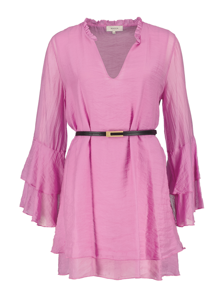 Fuchsia kleurig jurk Ann Kocca 