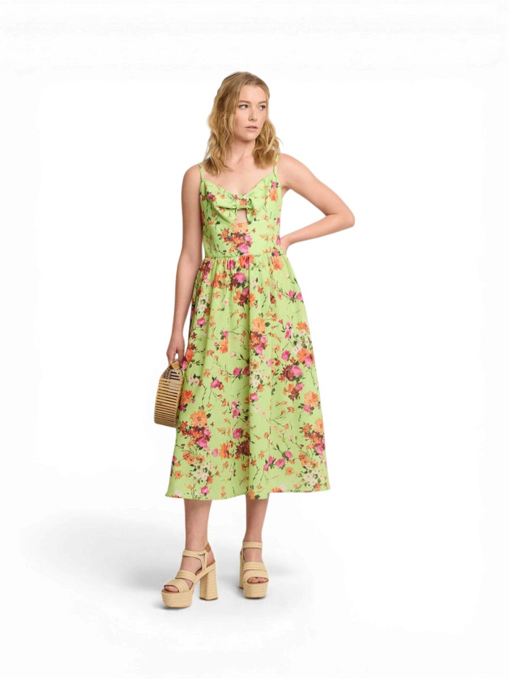 Groene jurk met bloemenprint Earine  Kocca 