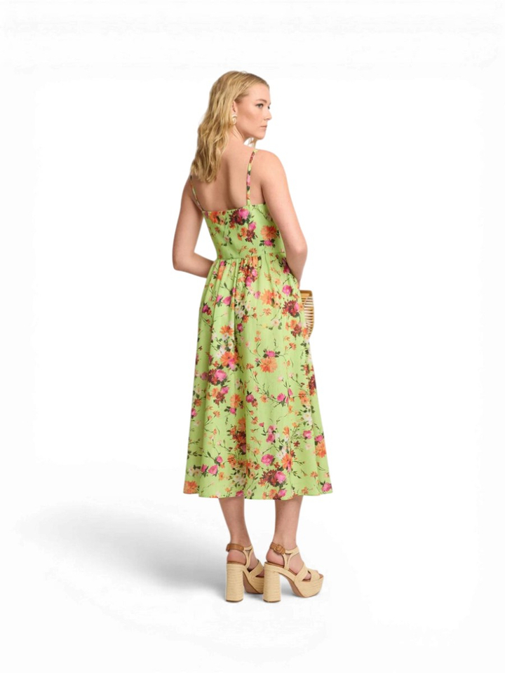 Groene jurk met bloemenprint Earine  Kocca 