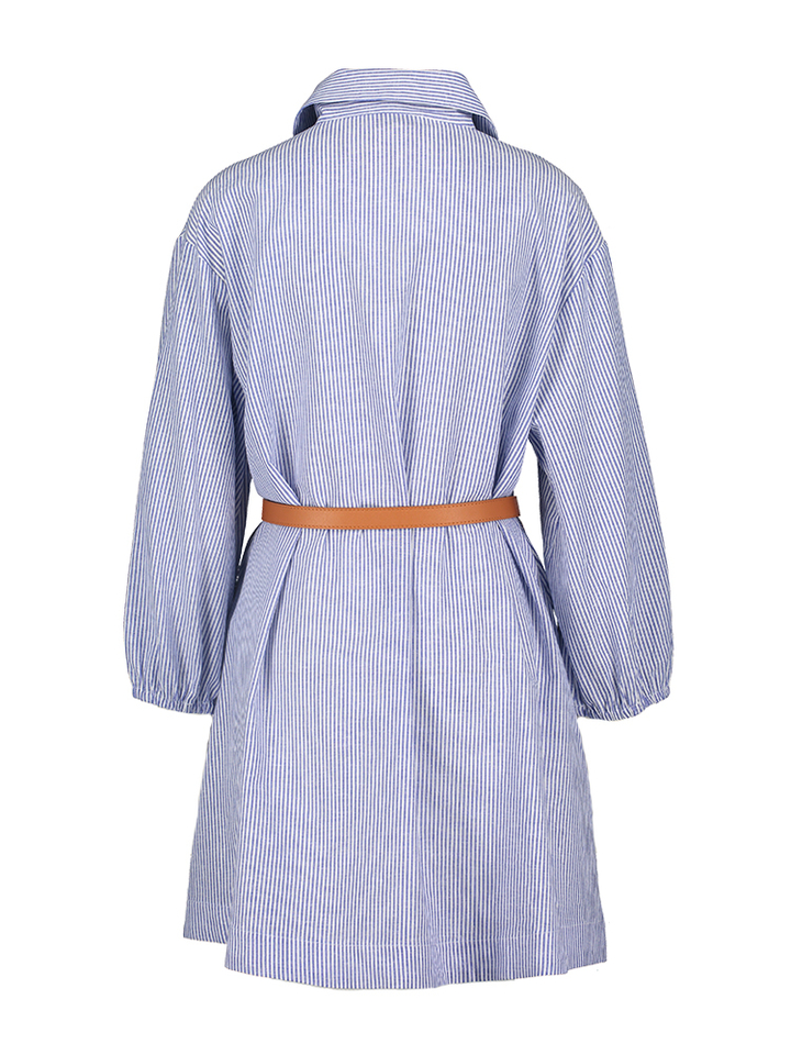 Blauw gestreepte jurk met riem Drew Kocca