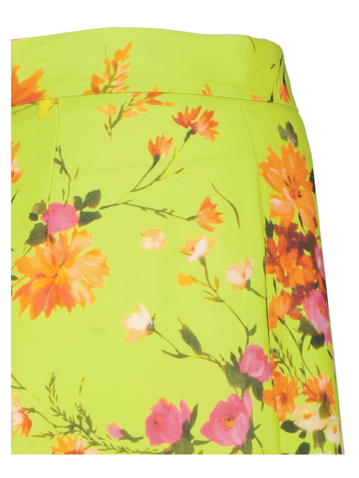Groene geklede broek met bloemenprint Devdas Kocca