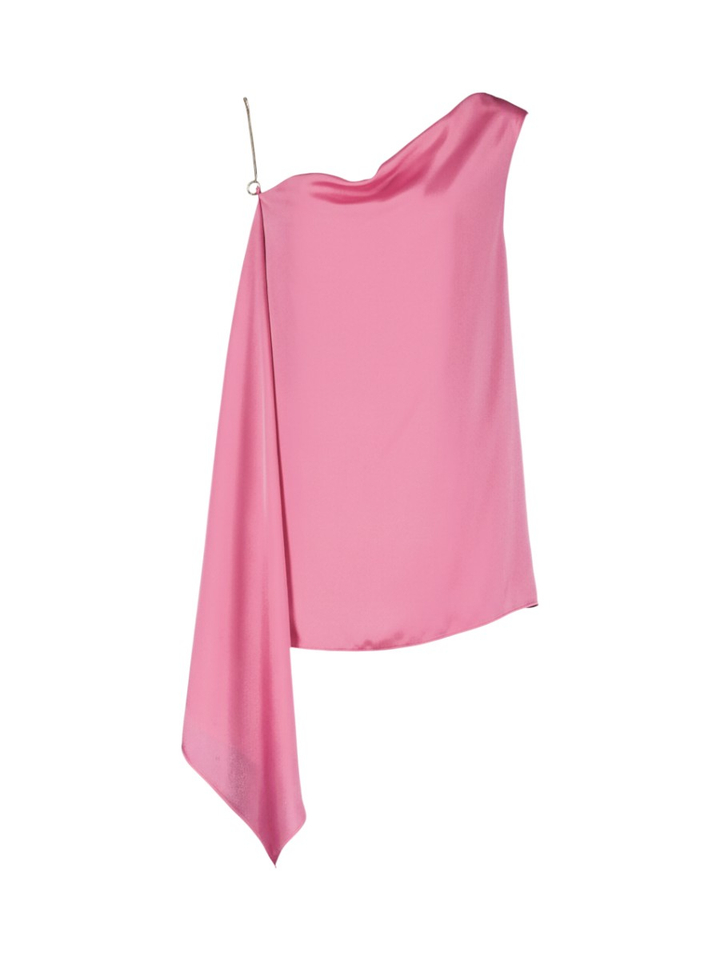 Roze feestelijke top met goutkleurig detail en vlindermouw Kocca