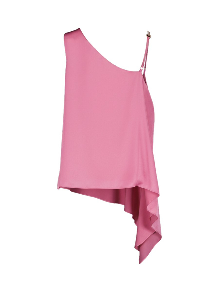 Roze feestelijke top met goutkleurig detail en vlindermouw Kocca