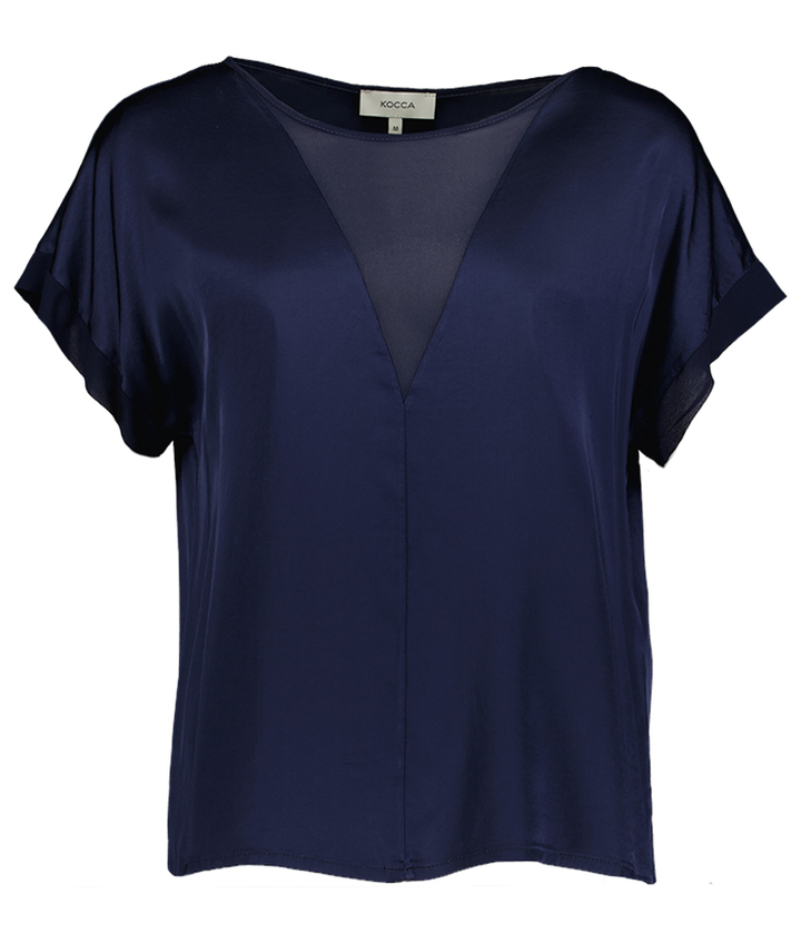 Donkerblauwe geklede blouse Clinton Kocca