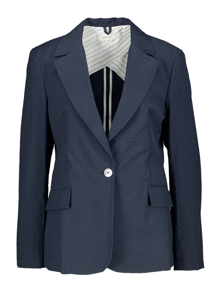 Blauwe blazer lichte structuur Pauline Kocca
