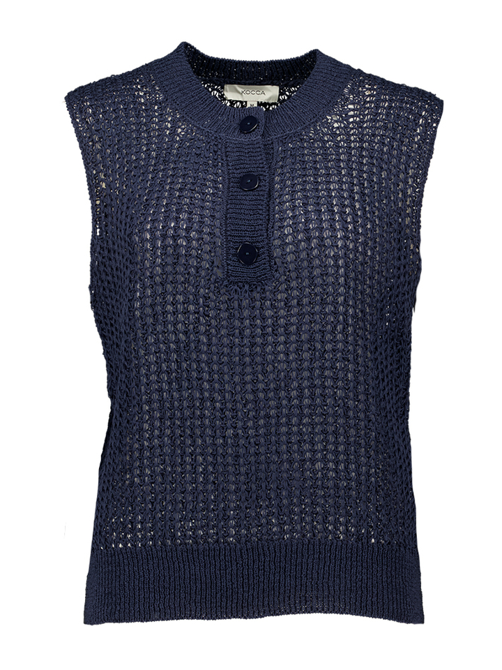 Donkerblauwe gehaakte top Kocca 