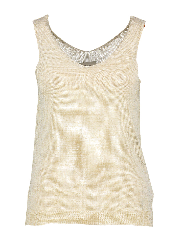 Ecru gehaakte top met glitterdraad Kocca 