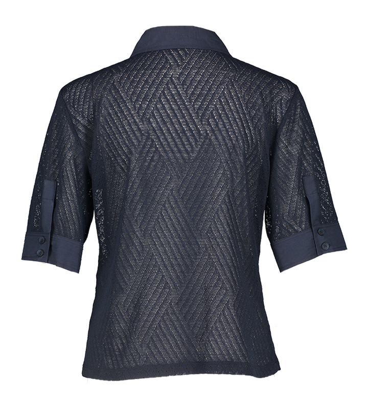 Blauwe gebreide bloes Nerina Kocca