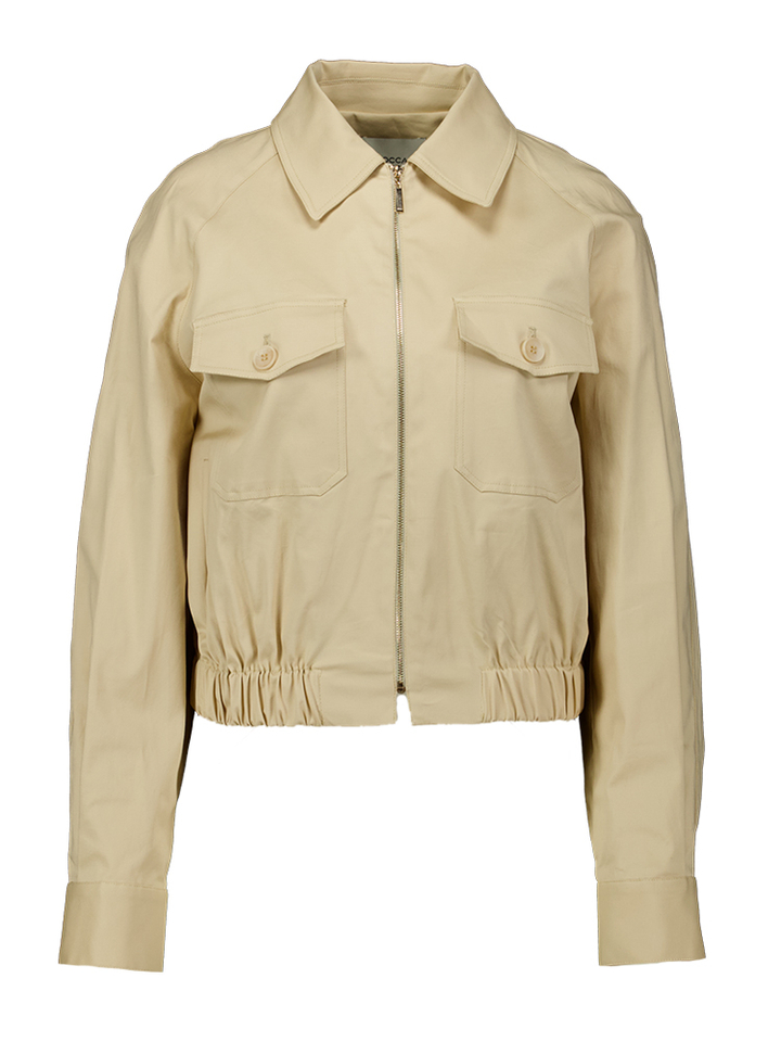 Beige korte jas met opgestikt zakken Narcin Kocca