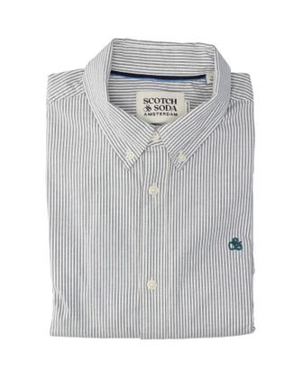 Scotch & Soda Wit katoenen hemd (regular fit) met blauwe strepen Insigna Scotch&Soda