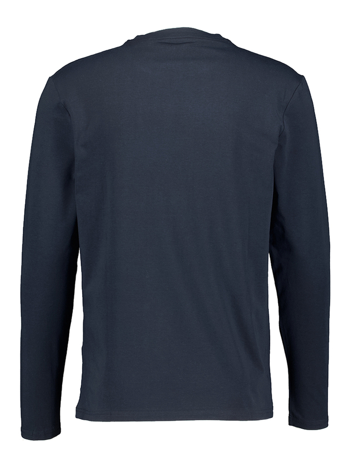 Donkerblauwe t-shirt met lange mouwen Hugo Boss