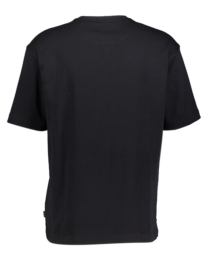 Zwarte t-shirt met witte tekening Boss Orange