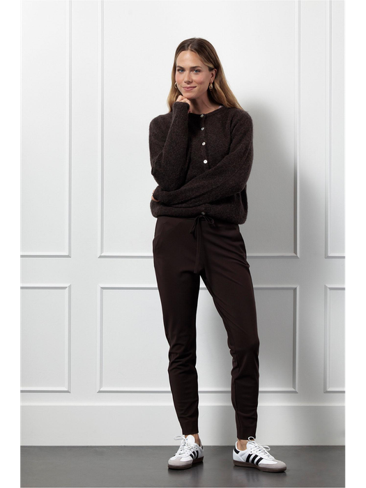 Bruin mohair gilet met knoopsluiting Bibi Cardigan Studio Anneloes