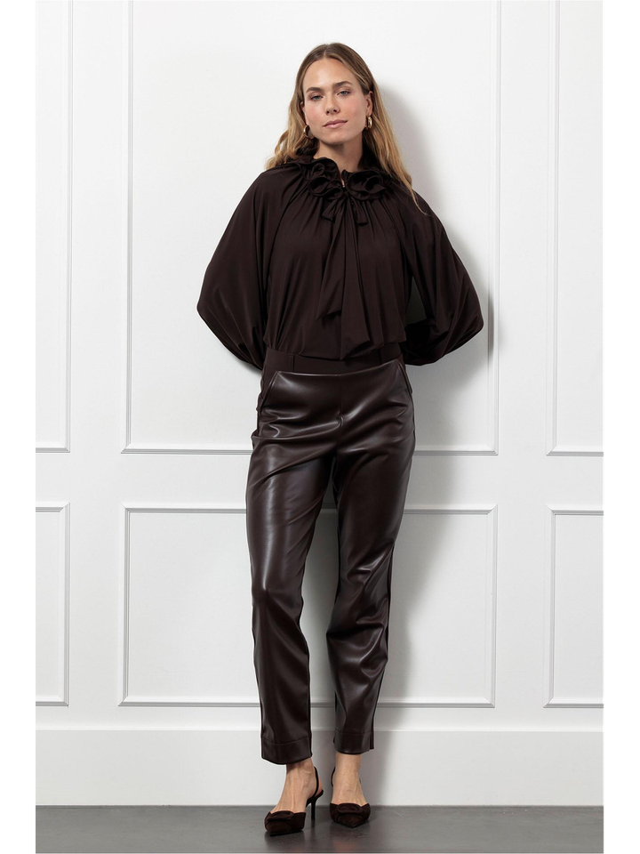 Bruine geklede broek Anne Studio Anneloes