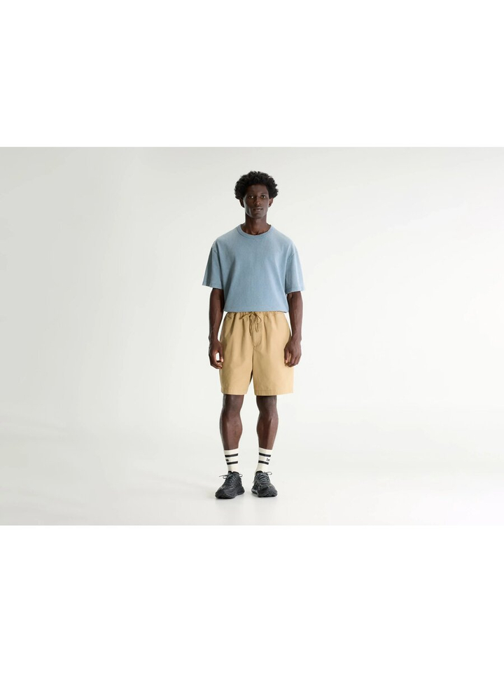 Cognackleurige short met structuur Flank Bellerose 