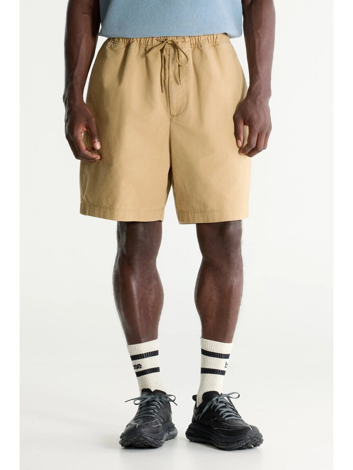 Cognackleurige short met structuur Flank Bellerose 