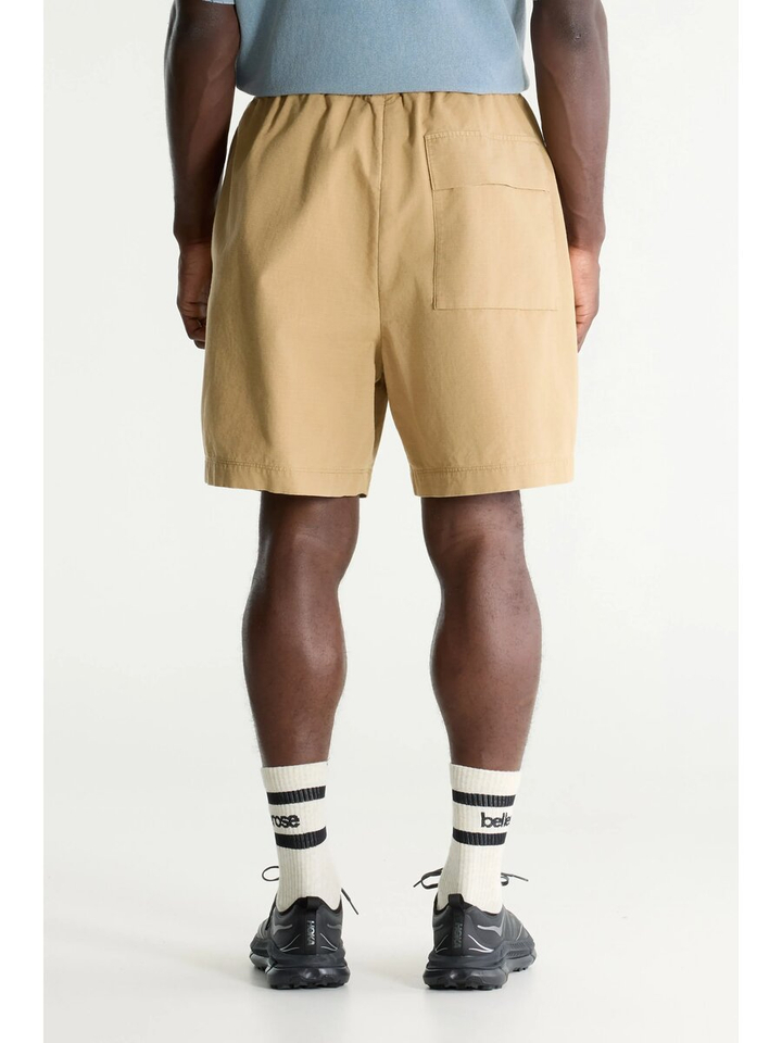 Cognackleurige short met structuur Flank Bellerose 