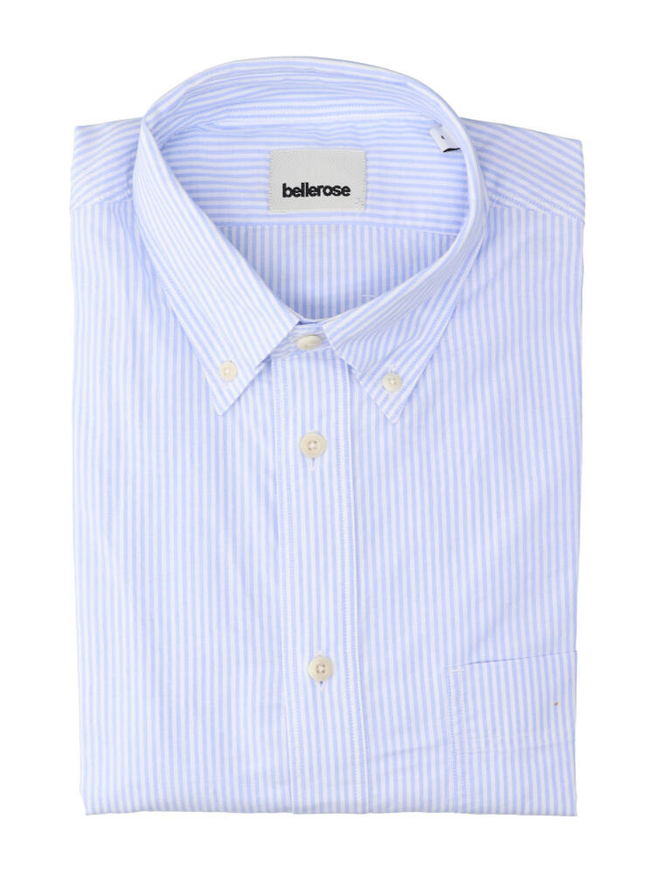 Wit katoenen hemd (regular fit) met strepen en langen mouwen Bellerose 