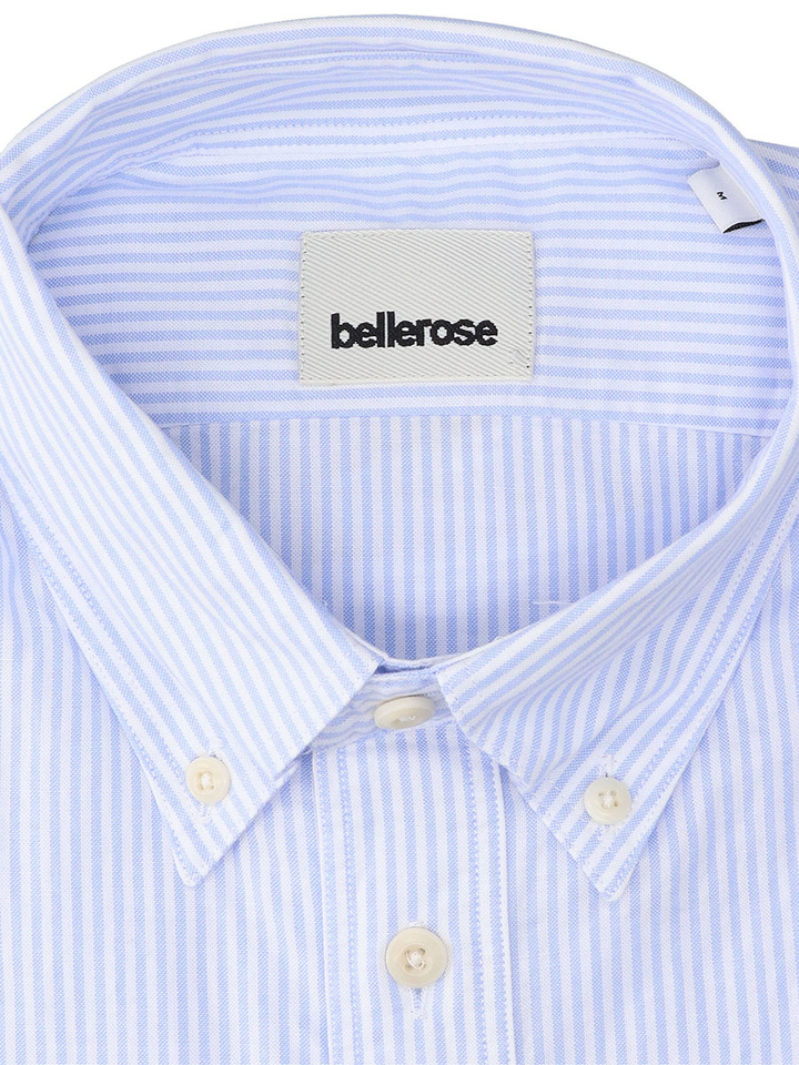 Wit katoenen hemd (regular fit) met strepen en langen mouwen Bellerose 