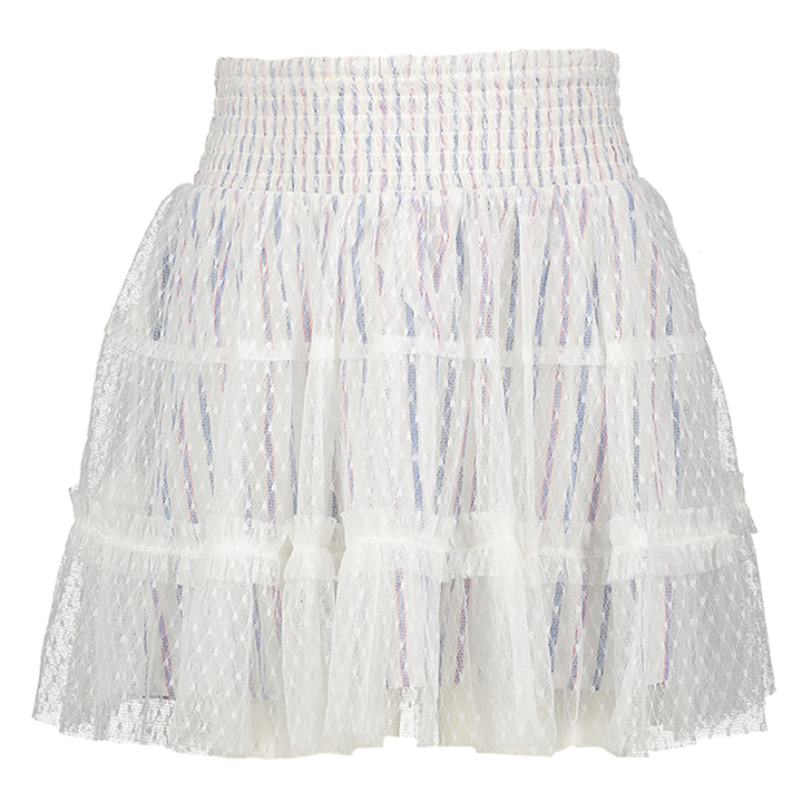 Witte a-lijn rok met doorzichtige laag Hya Bellerose