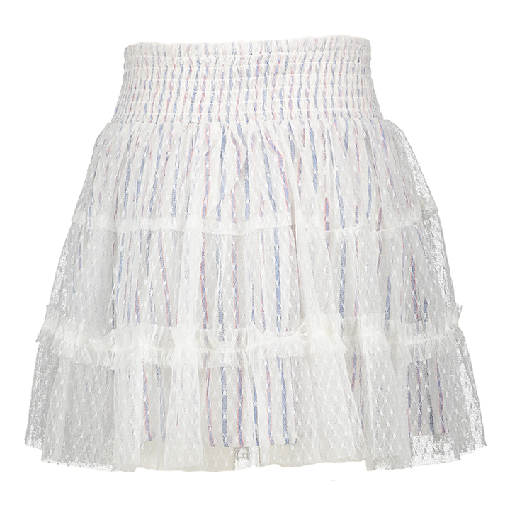 Witte a-lijn rok met doorzichtige laag Hya Bellerose