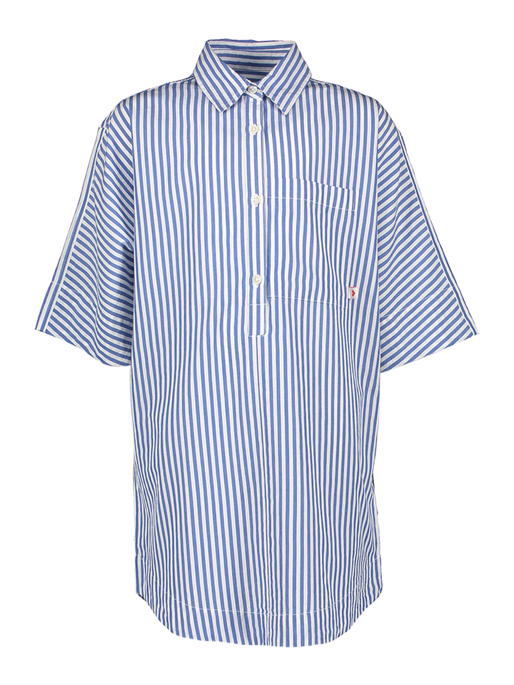 Blauw wit gestreepte losvallende jurk girls Apoloh Bellerose