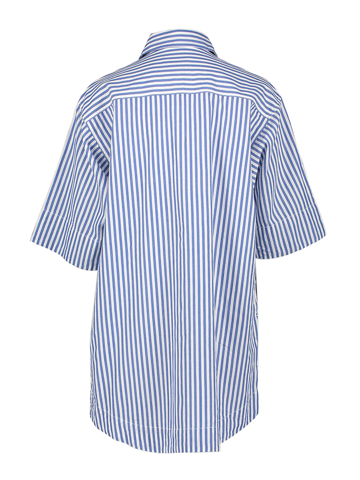 Blauw wit gestreepte losvallende jurk girls Apoloh Bellerose