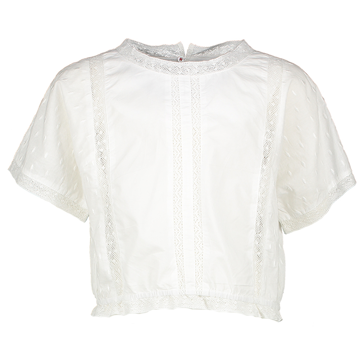 Witte katoenen bloes met kanten detail Hyacin Bellerose