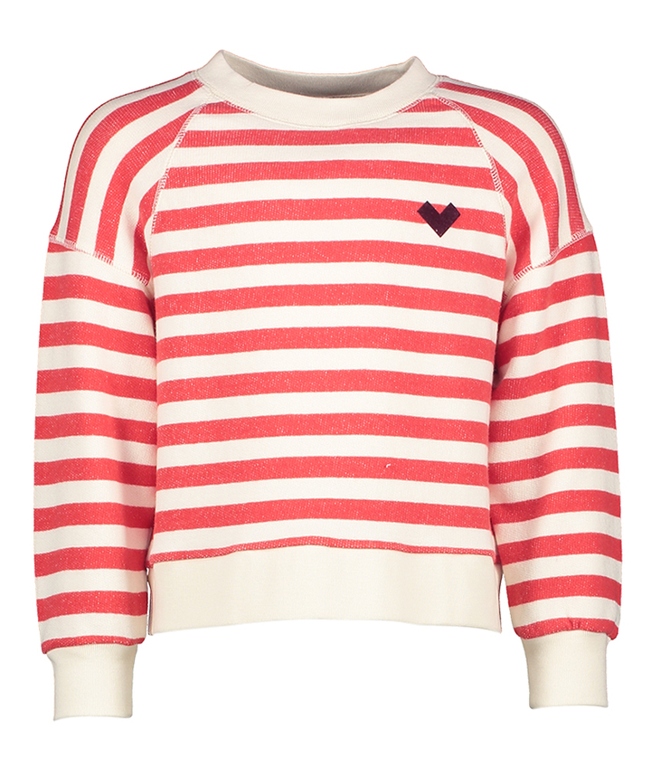 Ecru sweater met rode strepen Bellerose Girls 