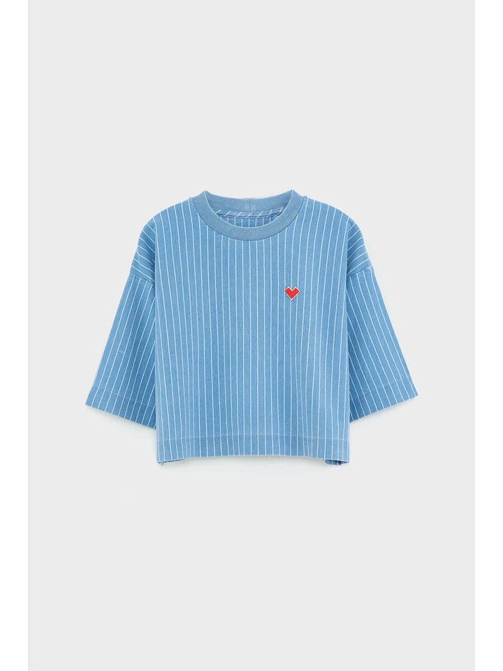 Blauwe gestreepte t-shirt Athan Belleroze