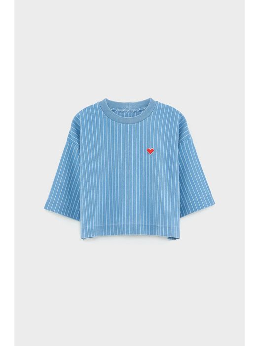 Blauwe gestreepte t-shirt Athan Belleroze