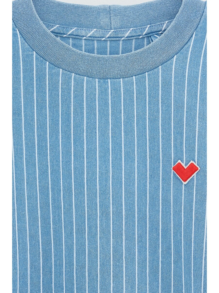 Blauwe gestreepte t-shirt Athan Belleroze