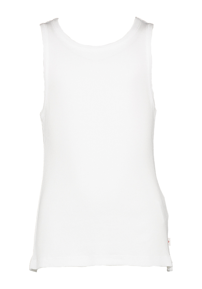 Witte katoenen top met ronde hals Fammy Bellerose