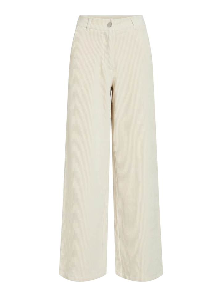 Creme kleurige wijde broek in corduroy Vikita Vila