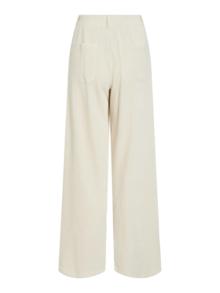 Creme kleurige wijde broek in corduroy Vikita Vila