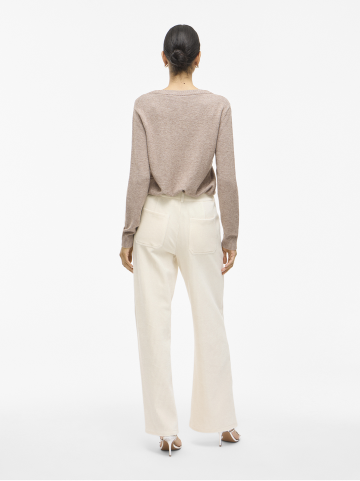 Creme kleurige wijde broek in corduroy Vikita Vila