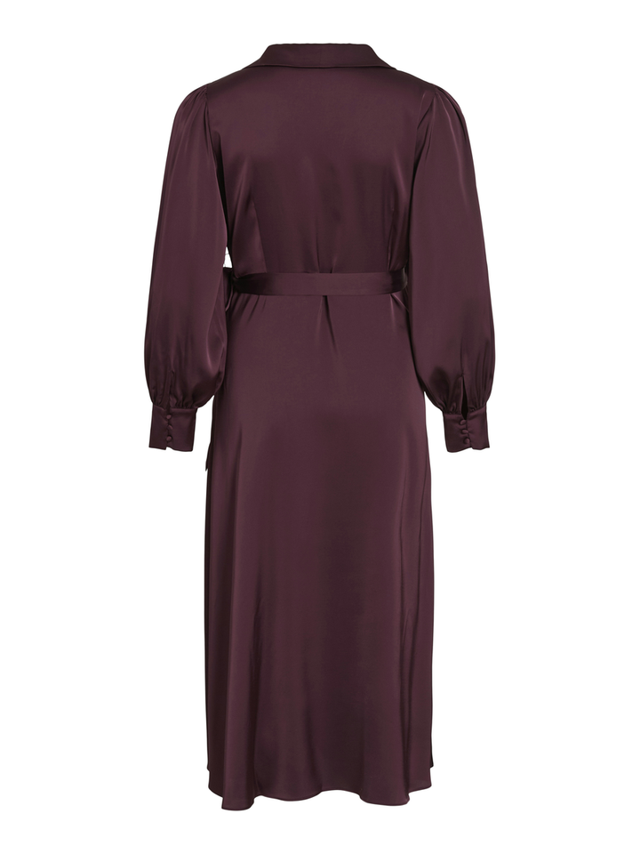 Bordeaux kleurige feestelijke midi jurk Vienna Ravenn Vila