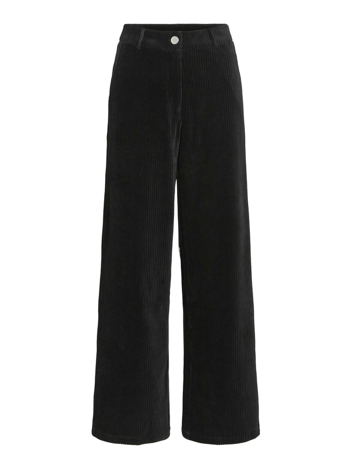 Zwarte wijde broek in corduroy Vikita Vila