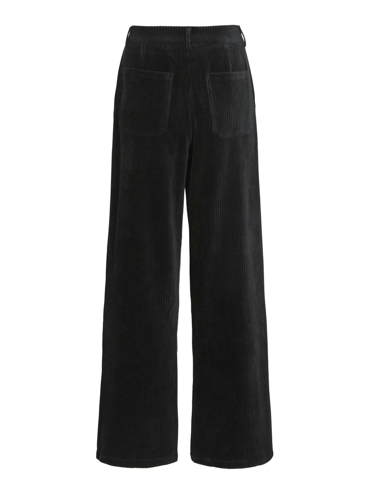 Zwarte wijde broek in corduroy Vikita Vila