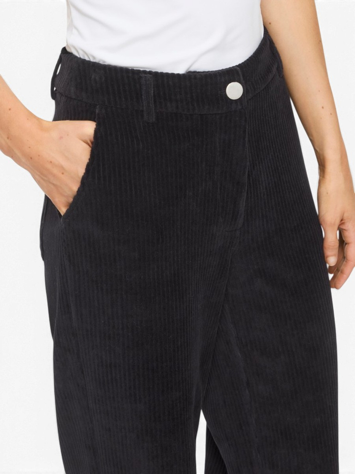 Zwarte wijde broek in corduroy Vikita Vila