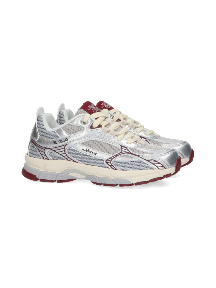 Zilver met burgundy lage sneakers Mercer 