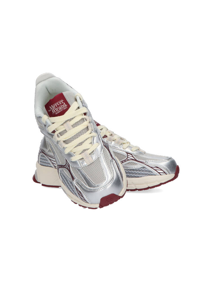 Zilver met burgundy lage sneakers Mercer 