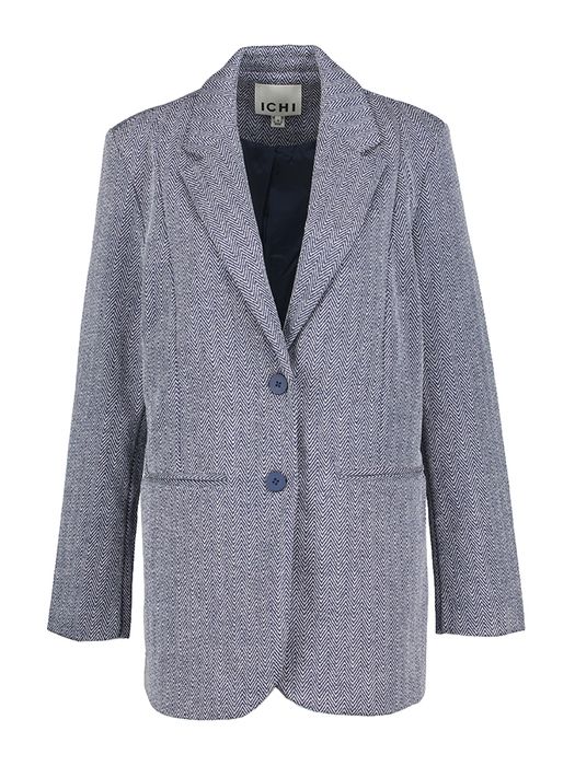 Blauwe blazer met print Ichi