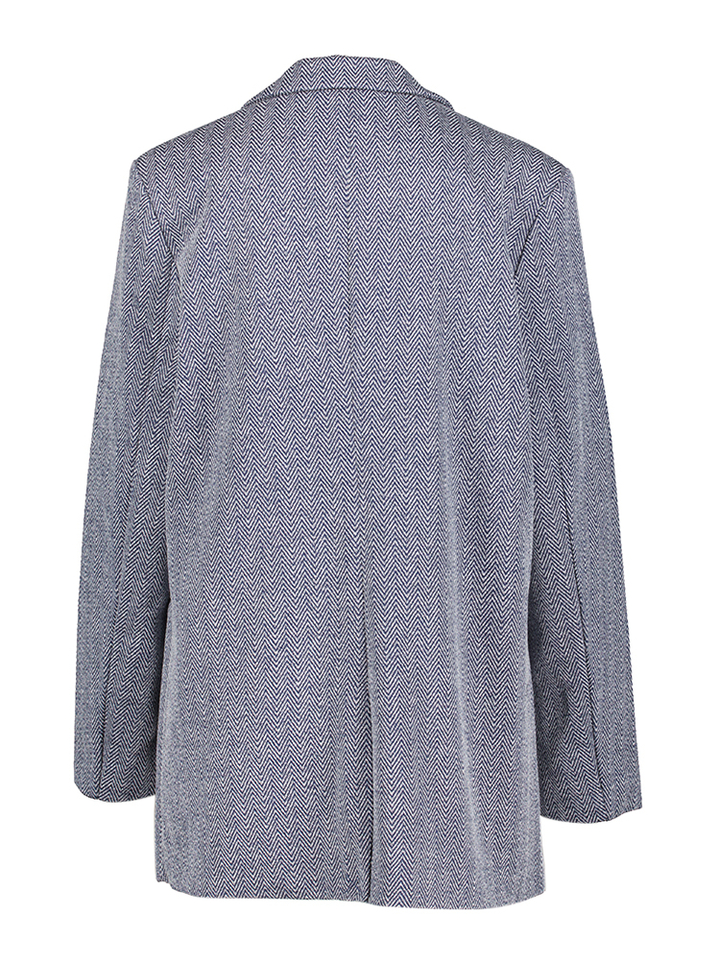 Blauwe blazer met print Ichi