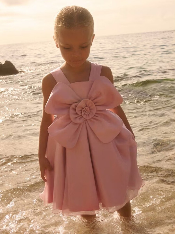 Roze jurk met bloem detail Abel&Lula