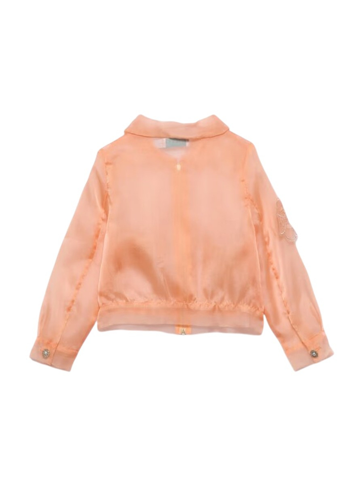 Peach jasje met bloemen communie Abel&Lula