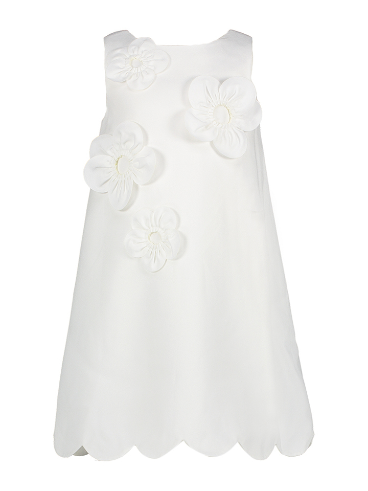 Ecru jurk met bloemen en strik detail Abel&Lula