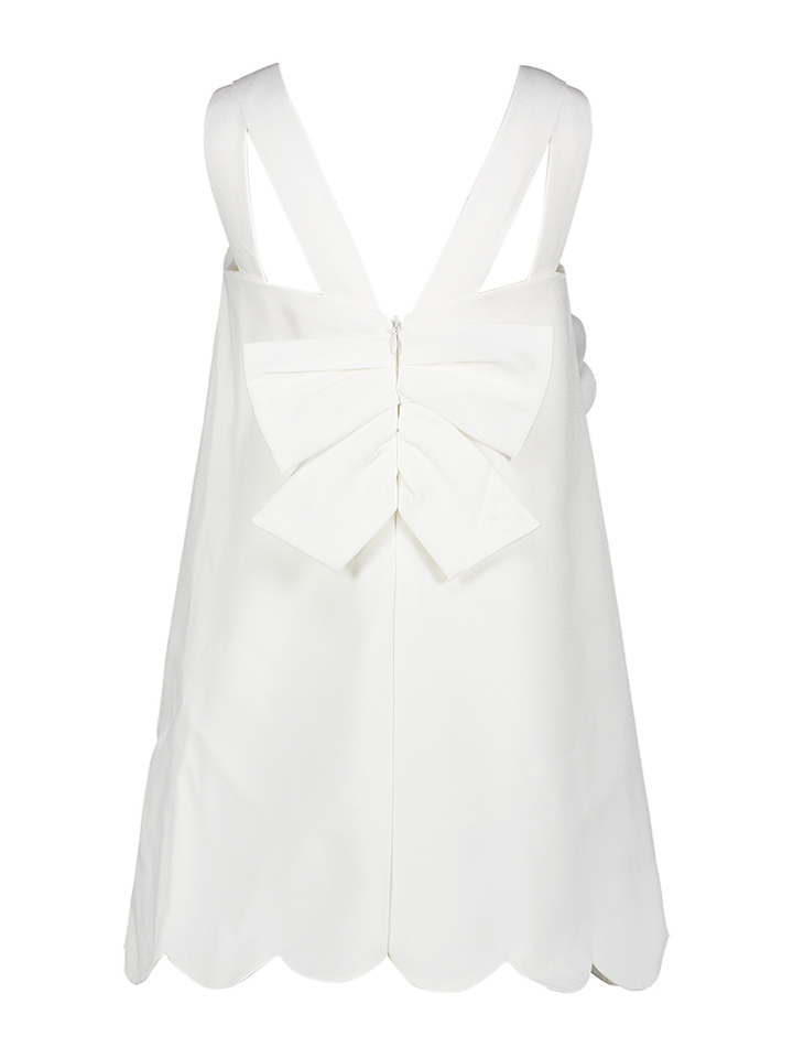 Ecru jurk met bloemen en strik detail Abel&Lula